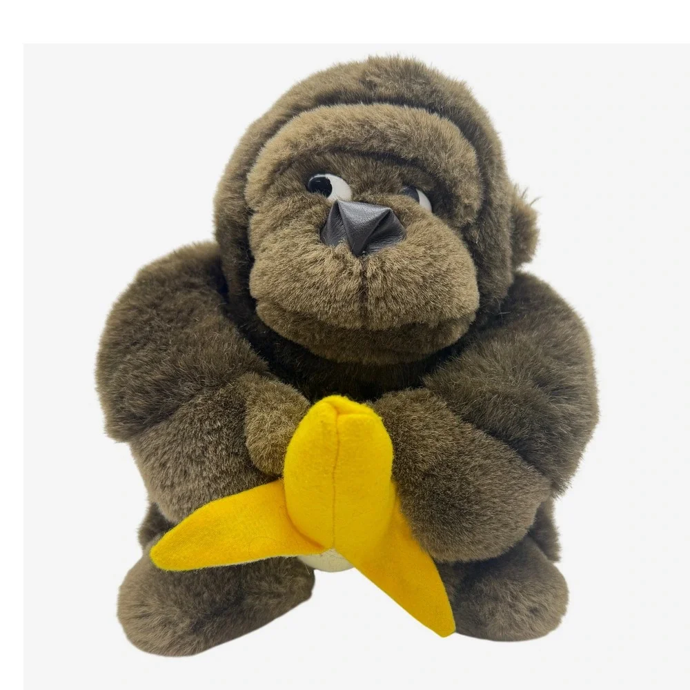 Embrace Side Eye Gorilla Plush Brown Stuffed Animal Banana stuffed animal monkey